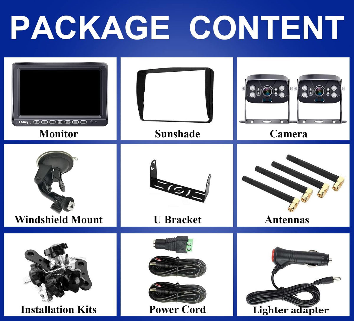 Wireless Backup Camera HD 1080P 7 Inch DVR Monitor S7078