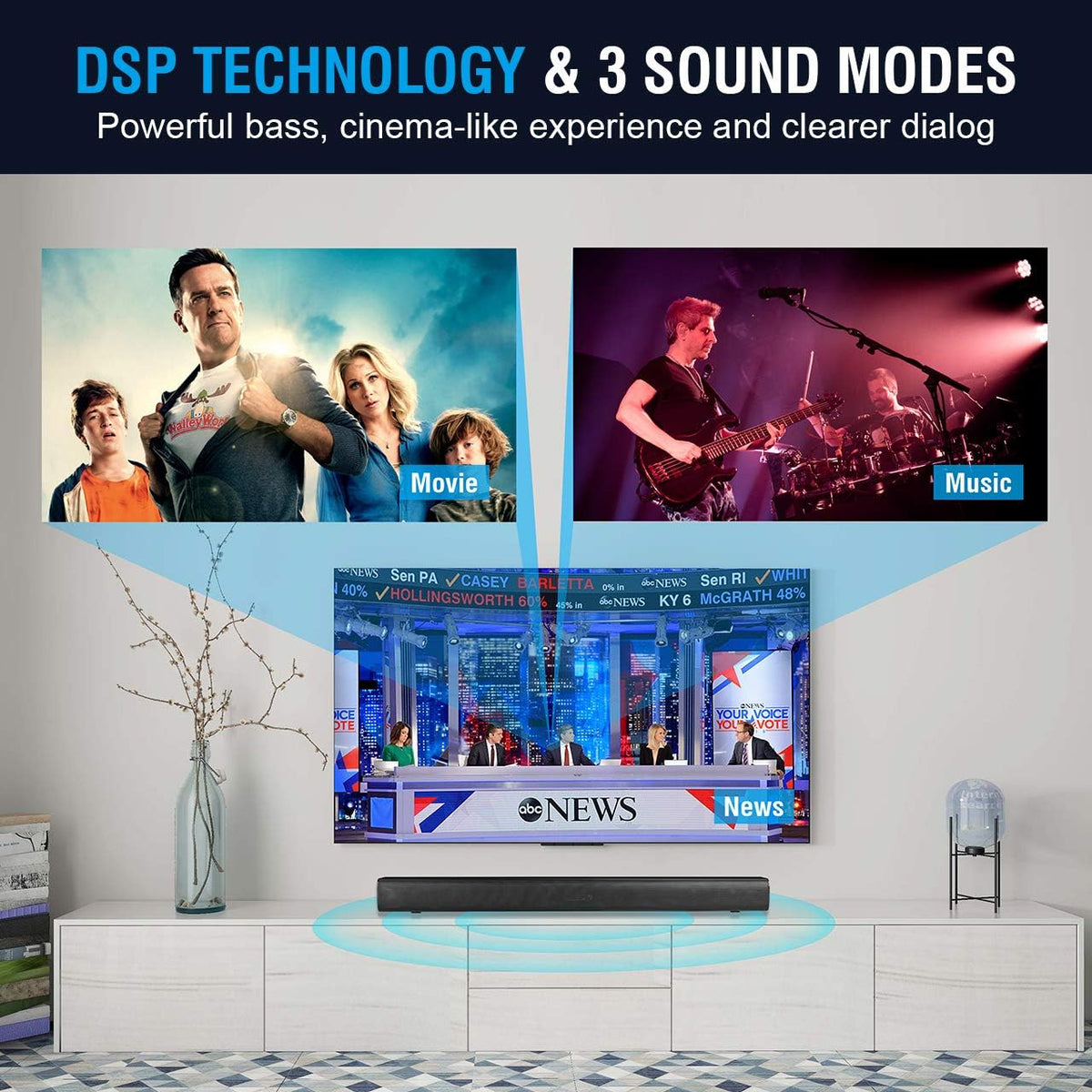 29-Inch TV Sound Bar with Subwoofer W358