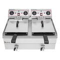 16L Stainless Steel Double Tank Deep Fryer 3400W V5232