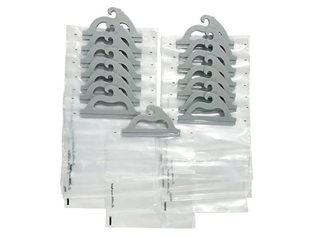 Hanging Storage Bags, 15-Pack of 10 x 12.5-inch Clear Plastic Bags X888978