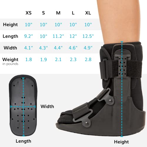 Short Walking Boot for Broken Toe Injuries, Sprained Ankles, Post-Op Support (XS) F999553