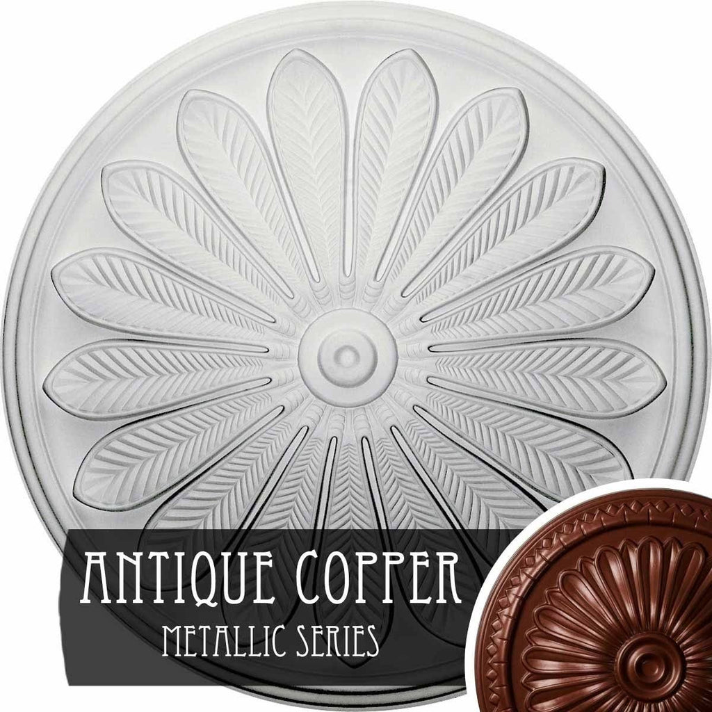 Hand-Painted Walnut Ceiling Medallion I512