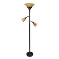 3 Light Floor Lamp with Scalloped Glass Shades N763