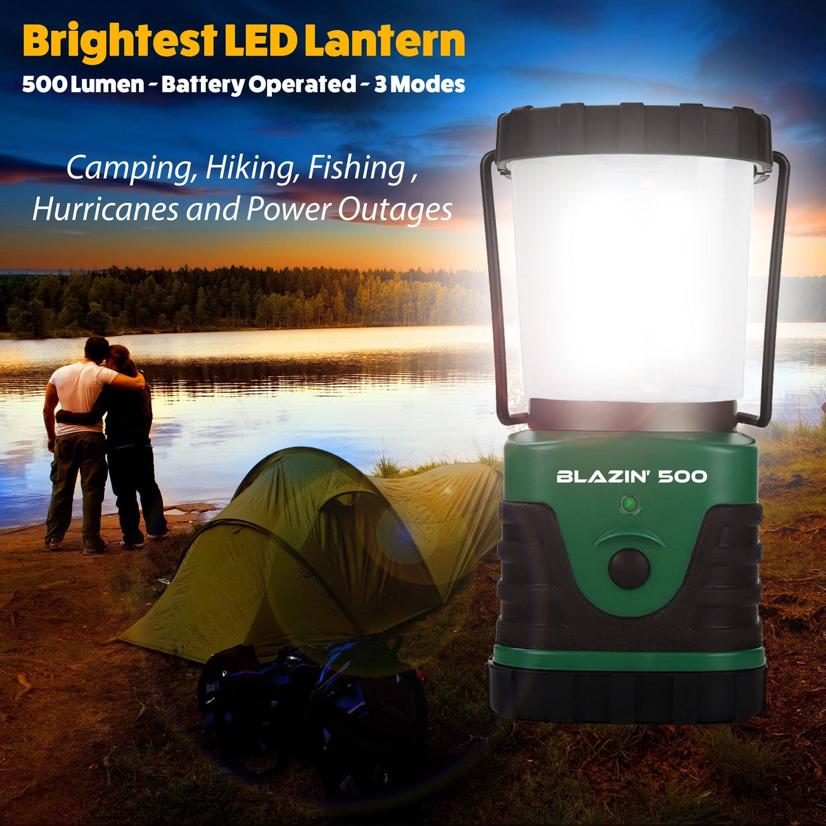 LED Camping Lantern, Battery Operated, 500 Lumen S837