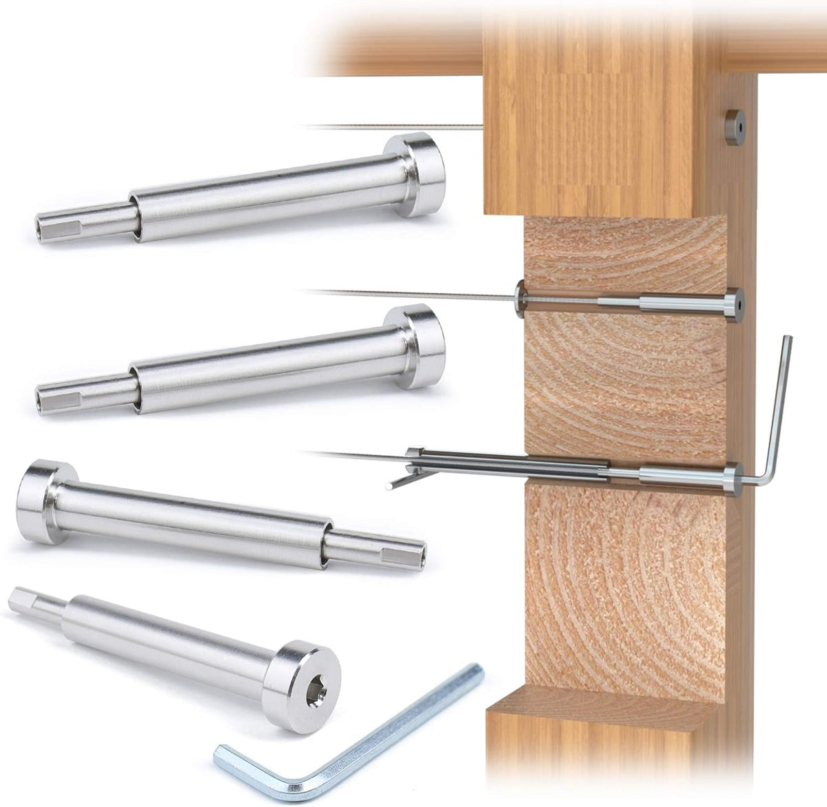 20Pack Invisible Cable Railing Kit 1/8 Swage Tensioner Hardware T316 Stainless Steel U424