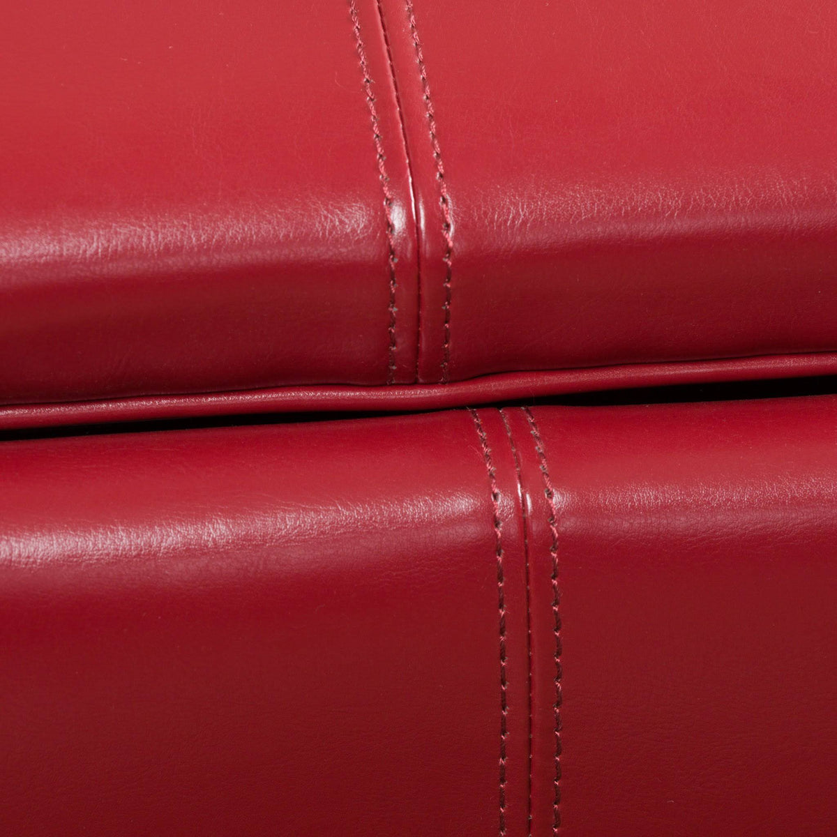 Red Leather Storage Ottoman W481853