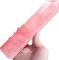 Large Rose Quartz Crystal Tower 7"-7.8" Natural Faceted Prism Wand Q5659