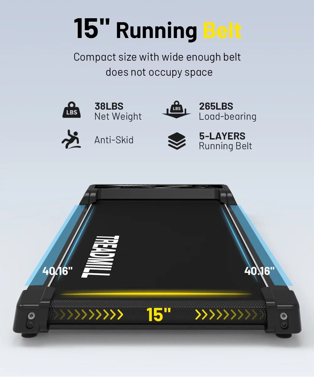 Black Portable Walking Pad Treadmill T249706