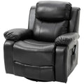 Black Faux Leather Remote Massage Recliner Chair with Footrest B84617