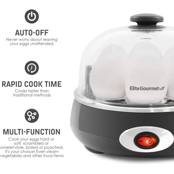 Charcoal Grey 7 Egg Capacity Electric Egg Cooker W196715