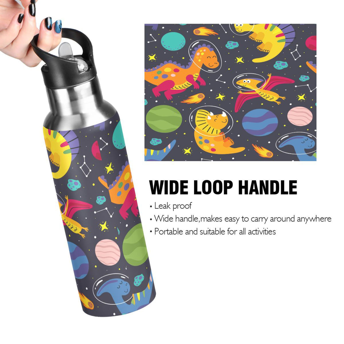 Stainless Steel Vacuum Insulated Water Bottle with Straw Lid 20 OZ P35658