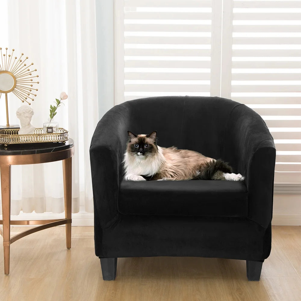 Velvet Tub Chair Covers 2-Piece Y146579