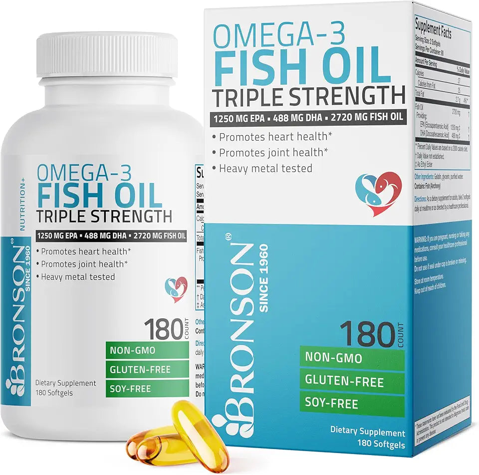 Omega 3 Fish Oil 2720 mg 180 Softgels H467