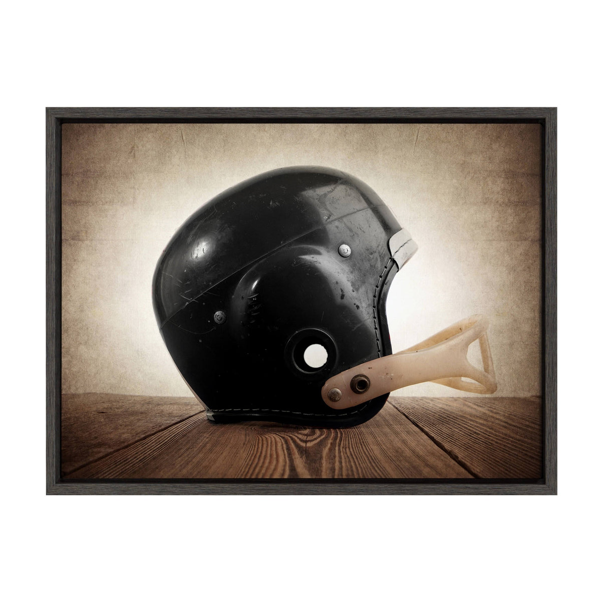 Vintage Helmet Framed Canvas D56149