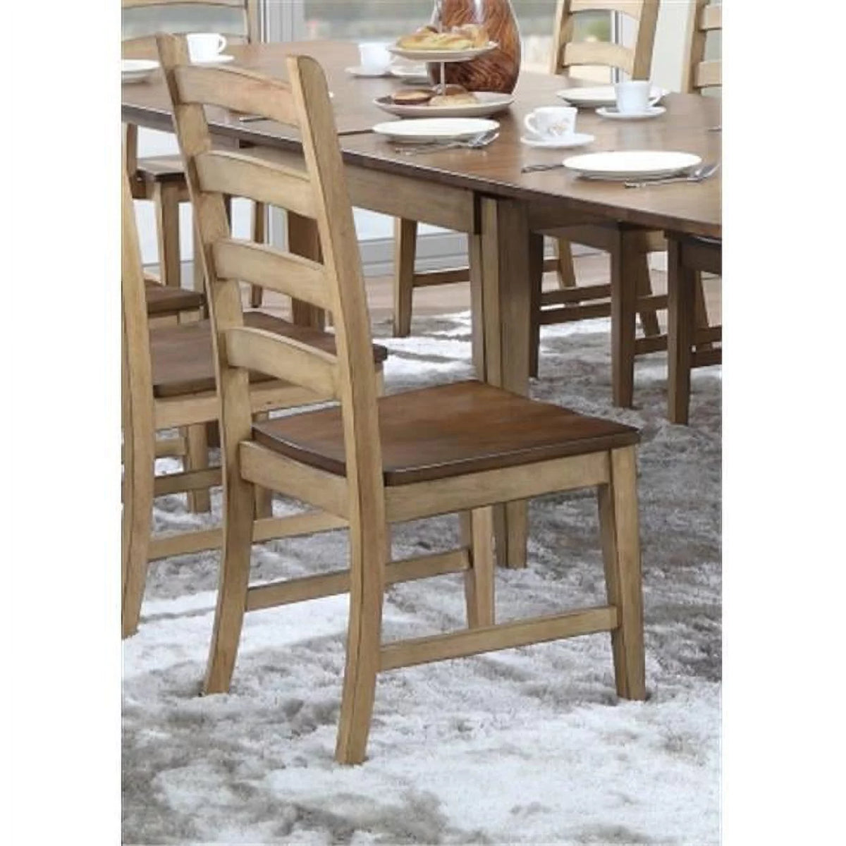 Ladder Back Dining Side Chair Set of 2 L7697