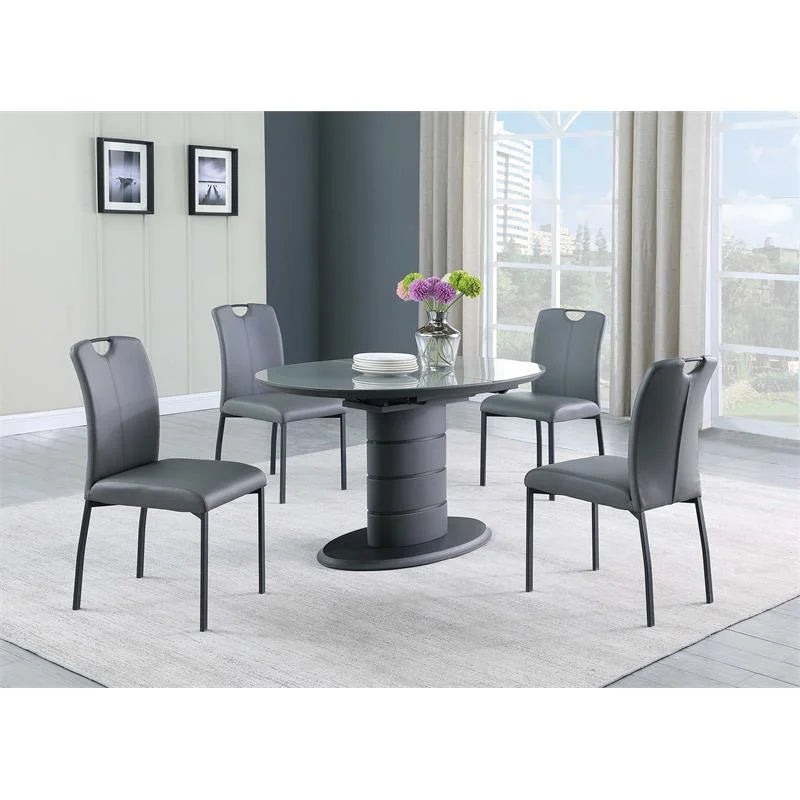 Matte Gray & Black Wood 5-PC Dining Set L17141