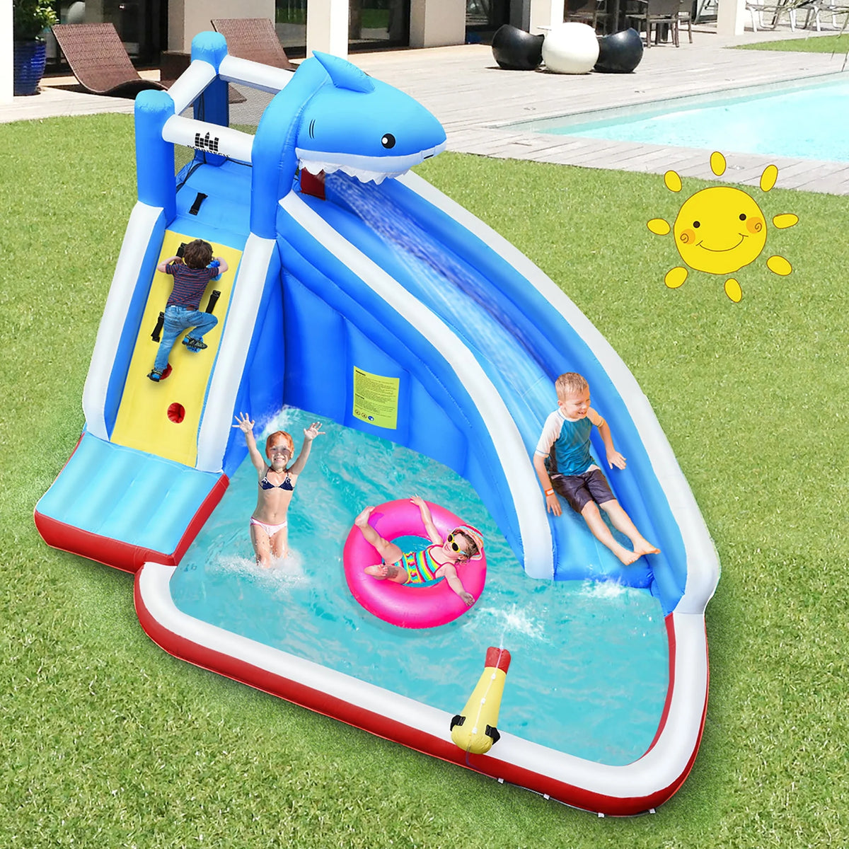 Inflatable Water Slide Bounce House Castle Splash Water Pool V90125