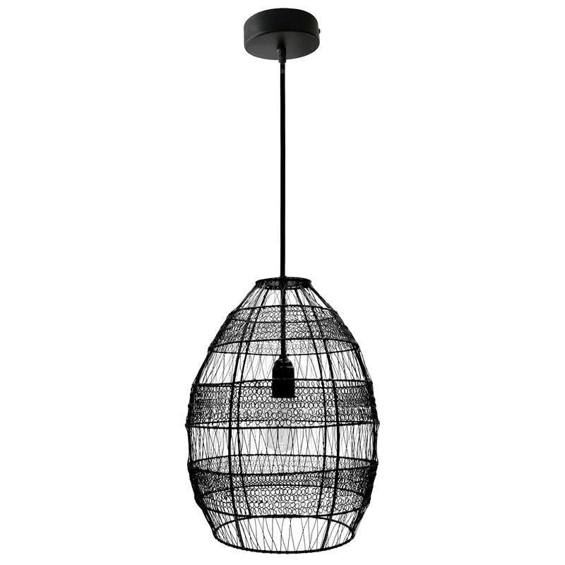 Black 1 Light Single Teardrop Pendant U909921
