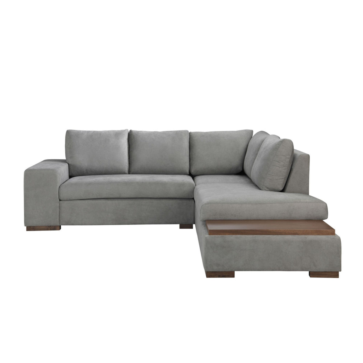 Bianca Gray Fabric Sectional Sofa with Console Table and Right Hand Facing Chaise K172894