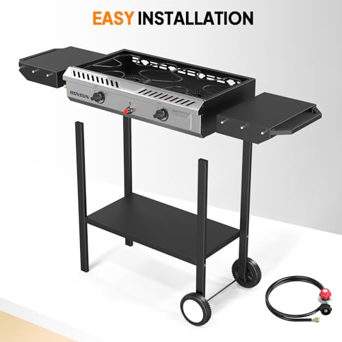 2 Burner Outdoor Propane Gas Stove with Auto-ignition, Regulator & Shelf C539