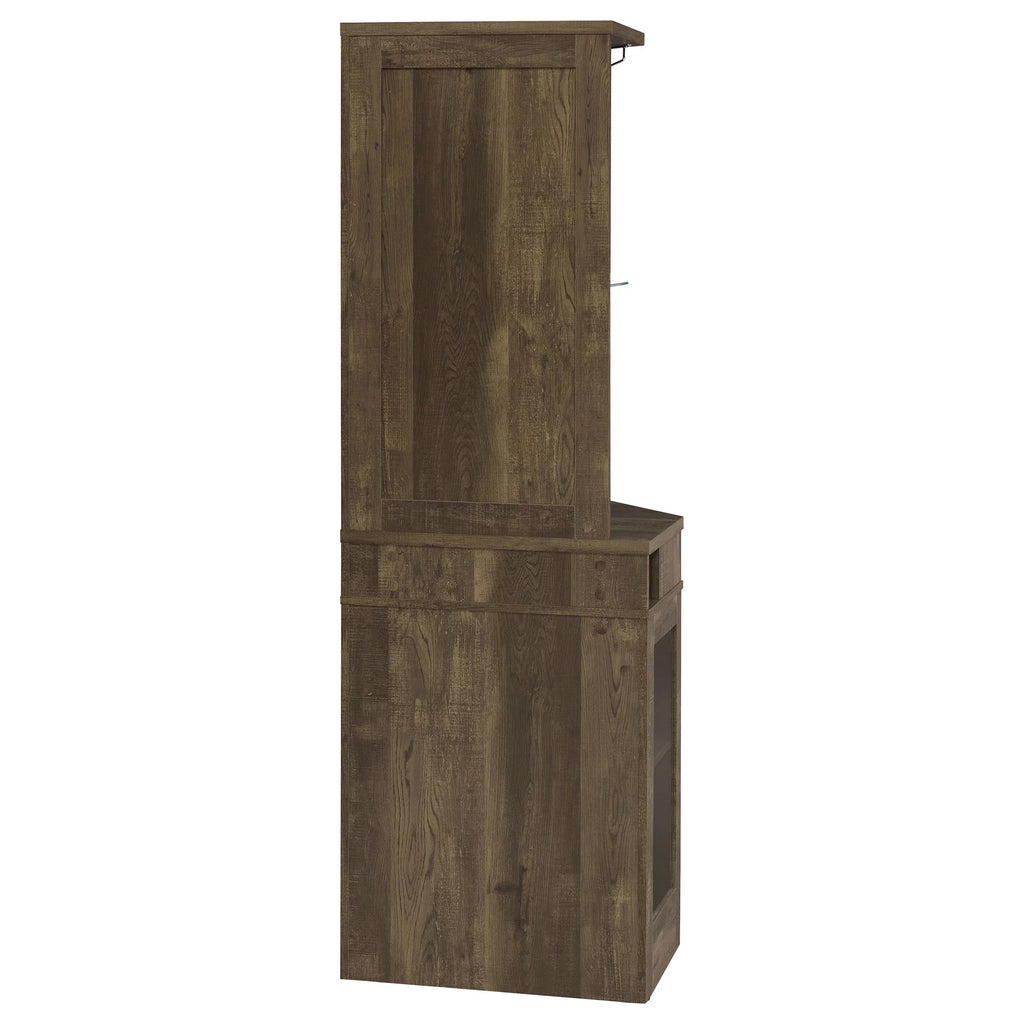 Rustic Oak Corner Bar Cabinet S9526