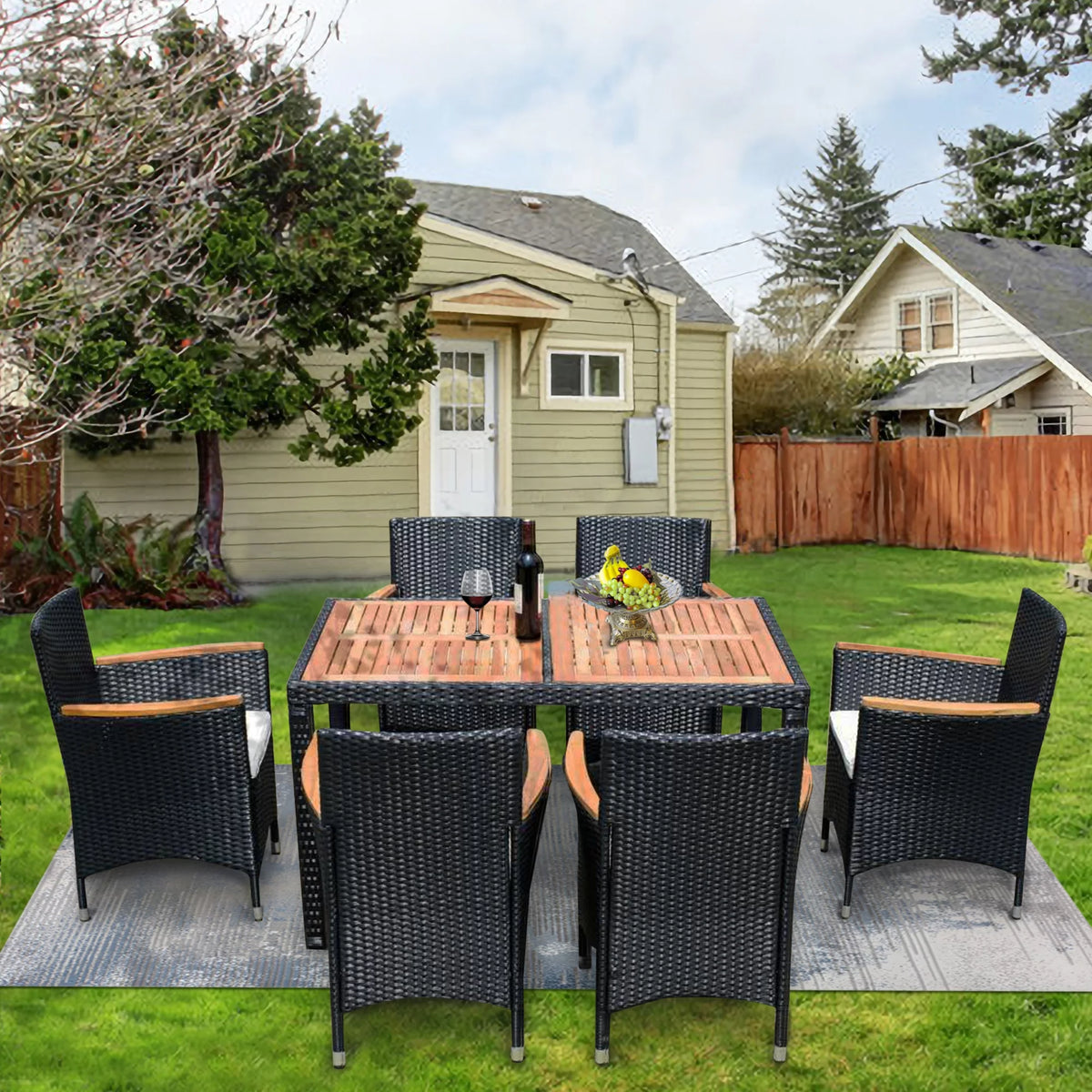 7-Piece Outdoor Patio Wicker Dining Set X26737