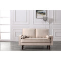Beige Tufted Loveseat T432