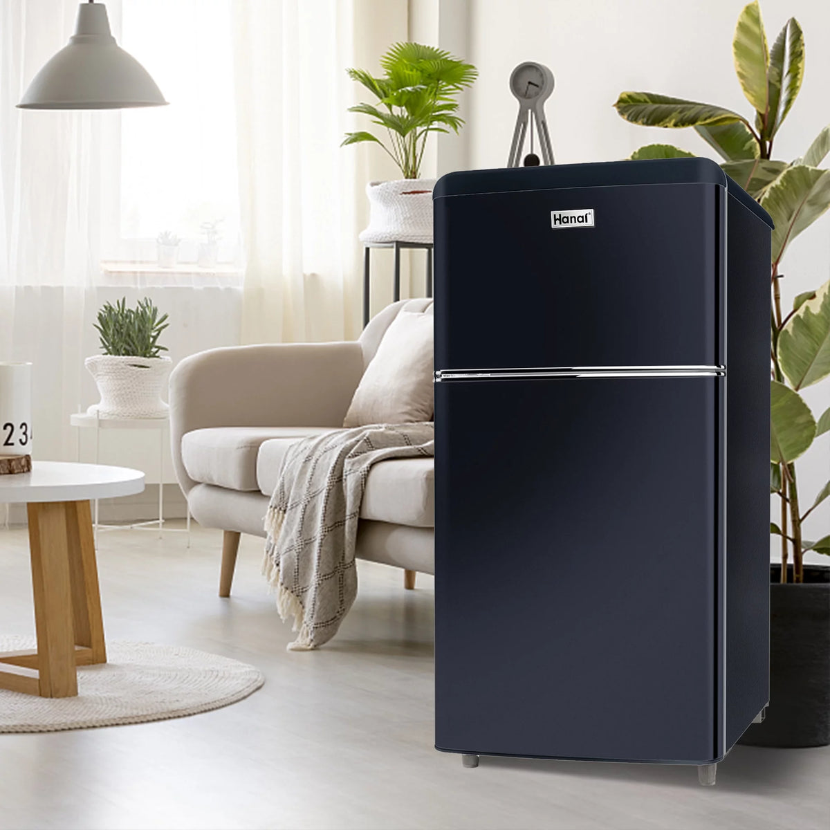 3.5 Cu Feet Two Door Mini Fridge with Freezer, Black Z13604