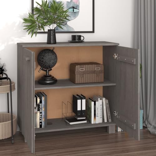 Light Gray Solid Wood Pine Sideboard with 2 Doors B562