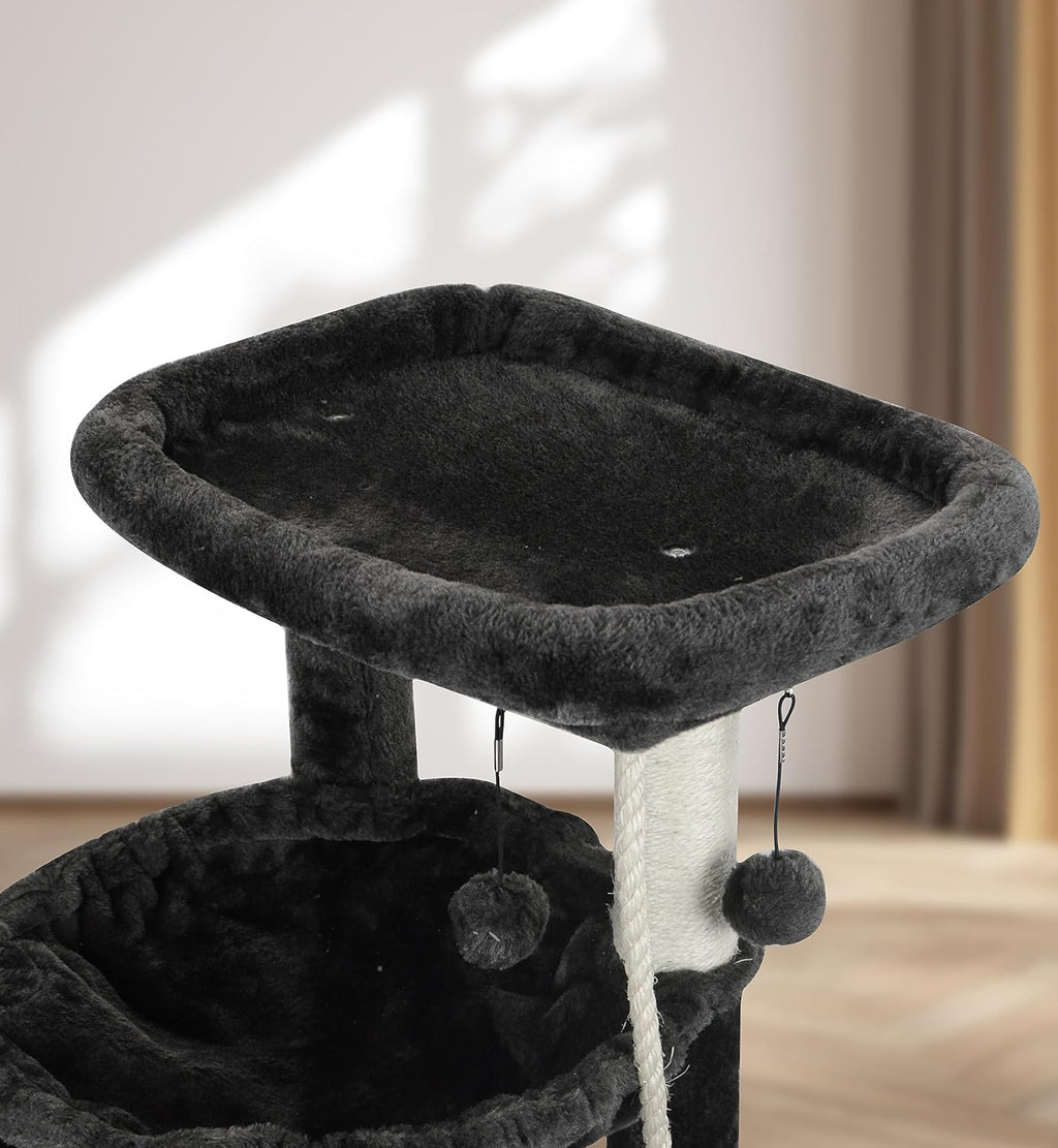 Darkgray Cat Tree with Cat Condo and Two Hammocks N3142