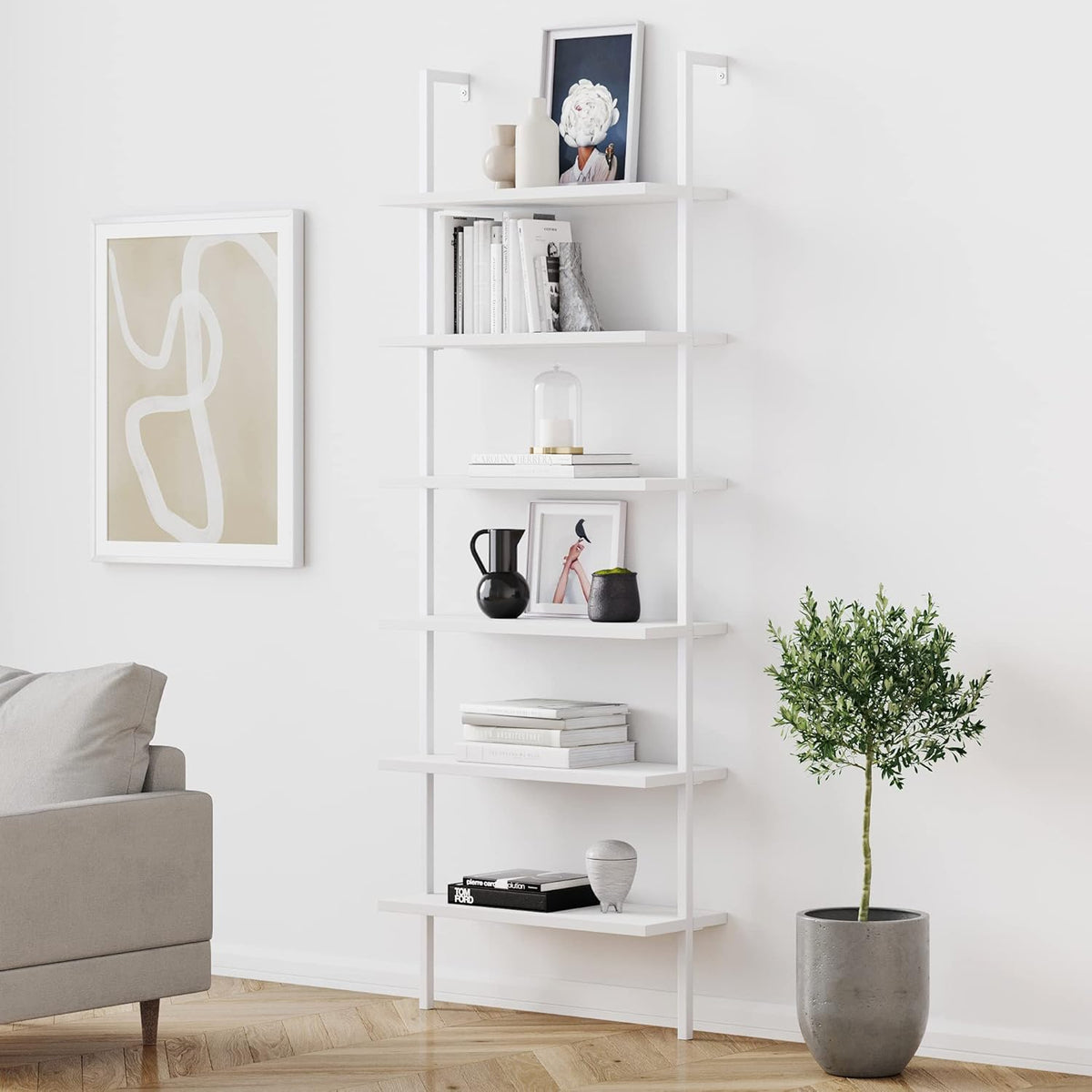 5-Shelf Oak Wood Modern Bookcase B999