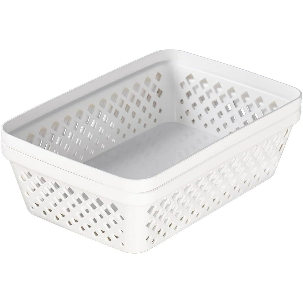 White 6 Pack Plastic Storage Basket Set S5058