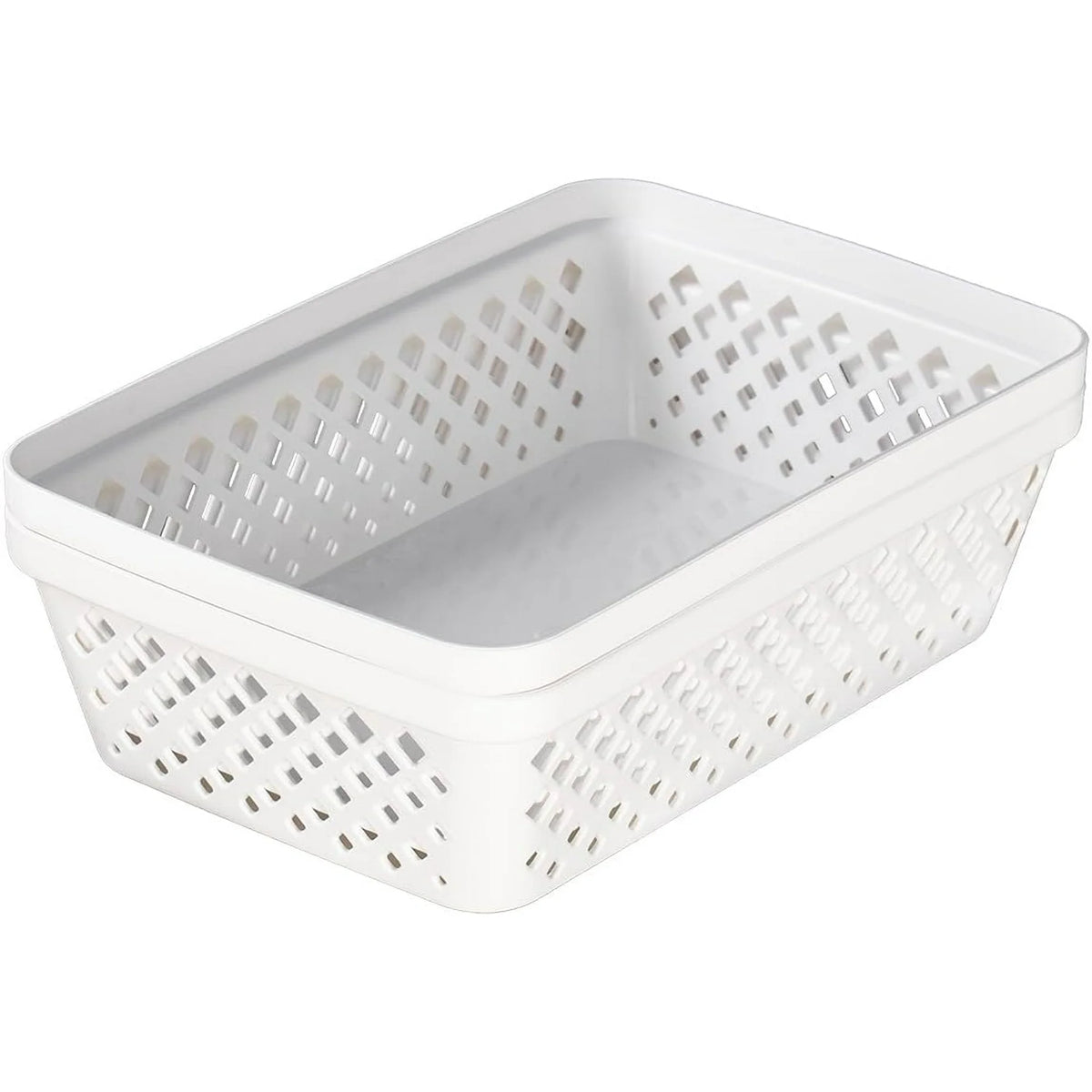 White 6 Pack Plastic Storage Basket Set S5058