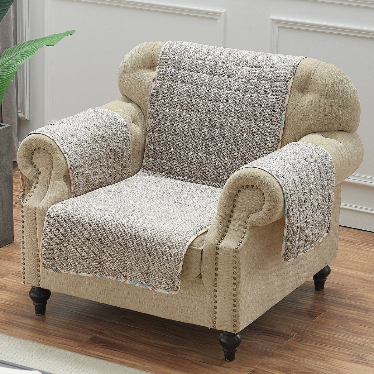 Tan Reversible Armchair Protector K361