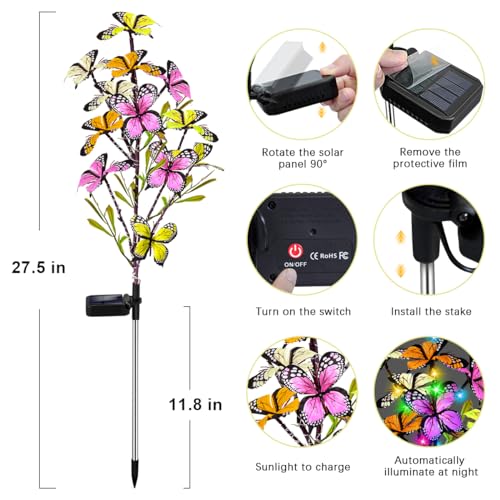 2 Pack Solar Butterfly Tree Lights E779165