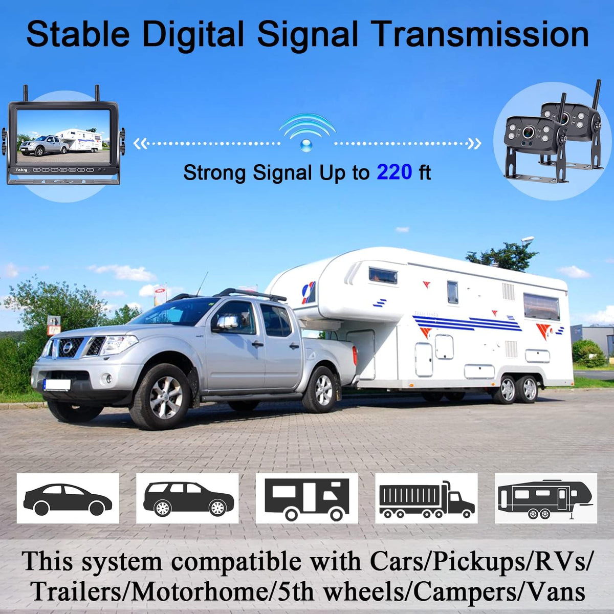 Wireless Backup Camera HD 1080P 7 Inch DVR Monitor S7078