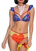 Lace Bra and Panty Set Halter Babydoll Q27730