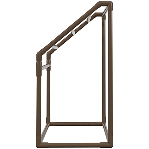 5 Bar Brown Freestanding PVC Pool Towel Rack with 8 Towel Clips F544