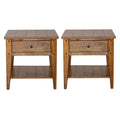 Oak Square End Table Set O8304