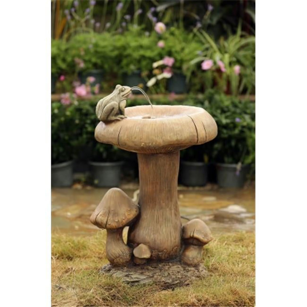 Mushroom and Frog Water Fountain F1063