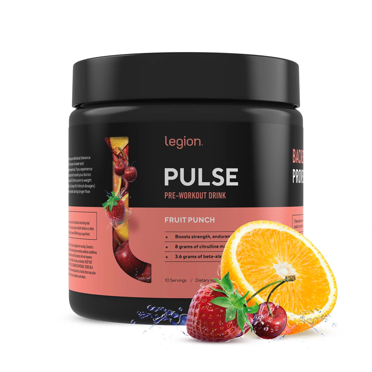 Natural Preworkout Energy Supplement with Caffeine, Fruit Punch, 10 Servings I635260