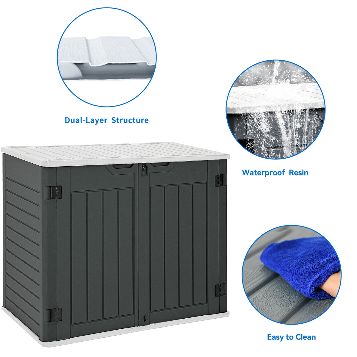 Weather Resistant Resin Storage Shed 35 Cu ft H525