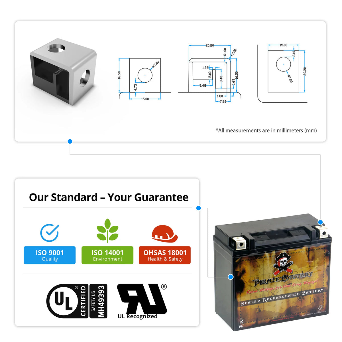 12 Volts 18 Ah 310 Cca Motorcycle Battery H478045