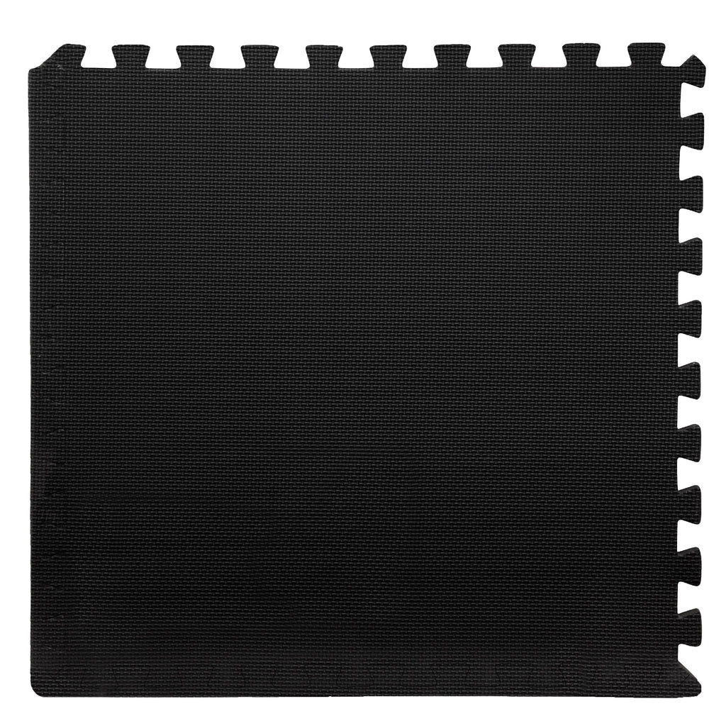 Interlocking EVA Foam Floor Tiles, Set of 6, Black C460221