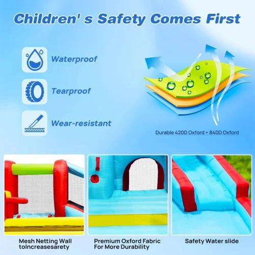 7 in1 Inflatable Water Park Bouncer with Splash Pool V30711