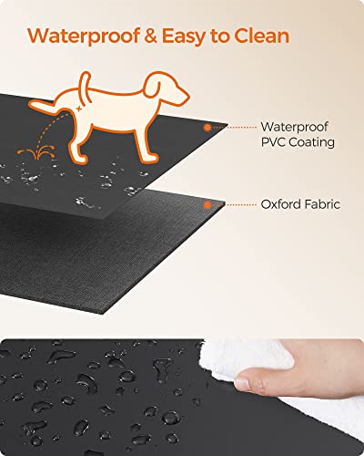 Oxford Fabric Dog Playpen, L, 44.1 x 44.1 x 24.4 Inches, PVC Pipe Frame, Breathable Mesh, Double Openings, Dove Gray and Slate Gray T329