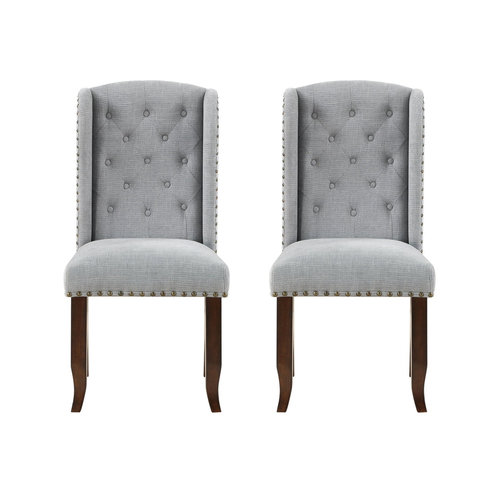 Brown and Grey Traditional Accent Dining Chair Set of Two R9989