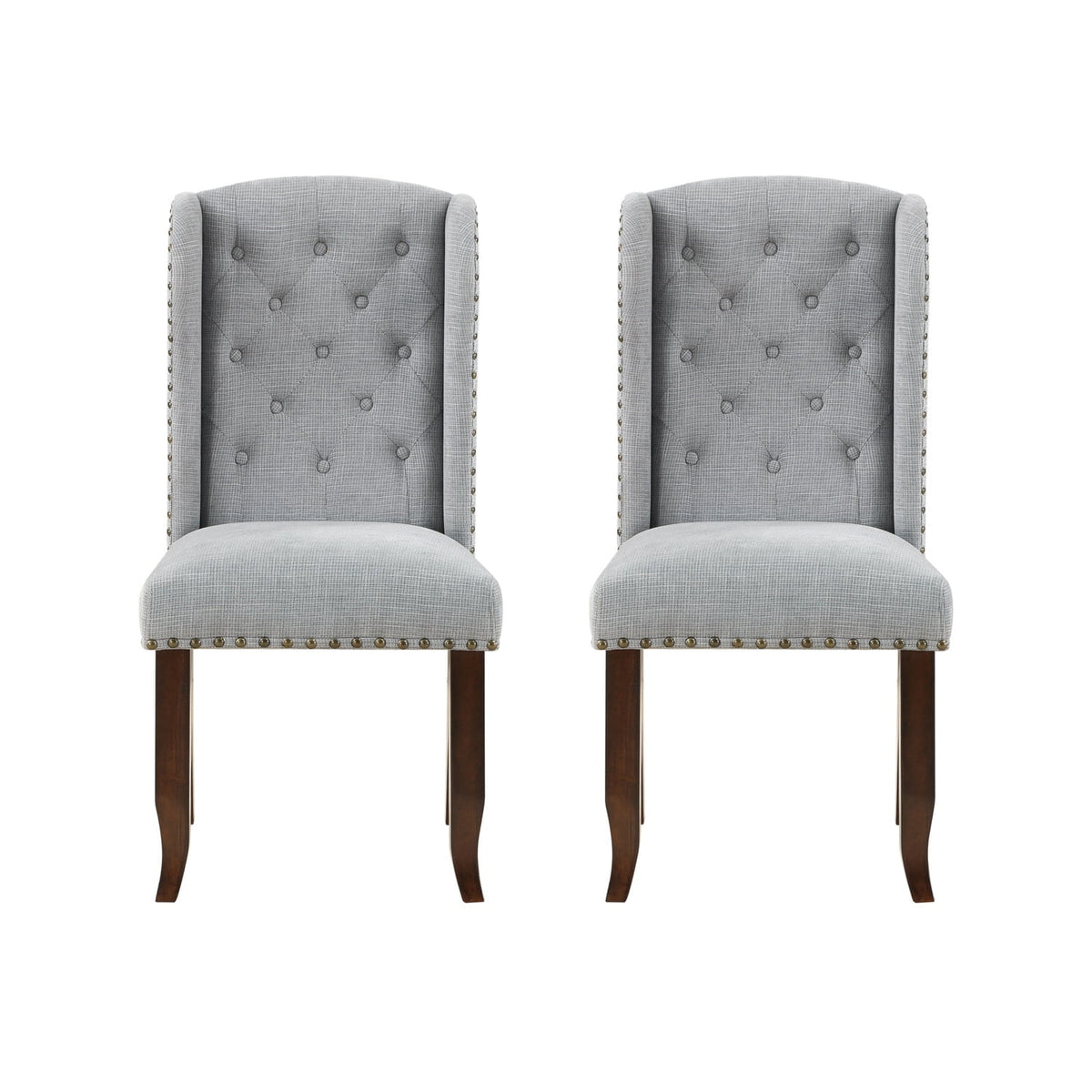 Brown and Grey Traditional Accent Dining Chair Set of Two R9989