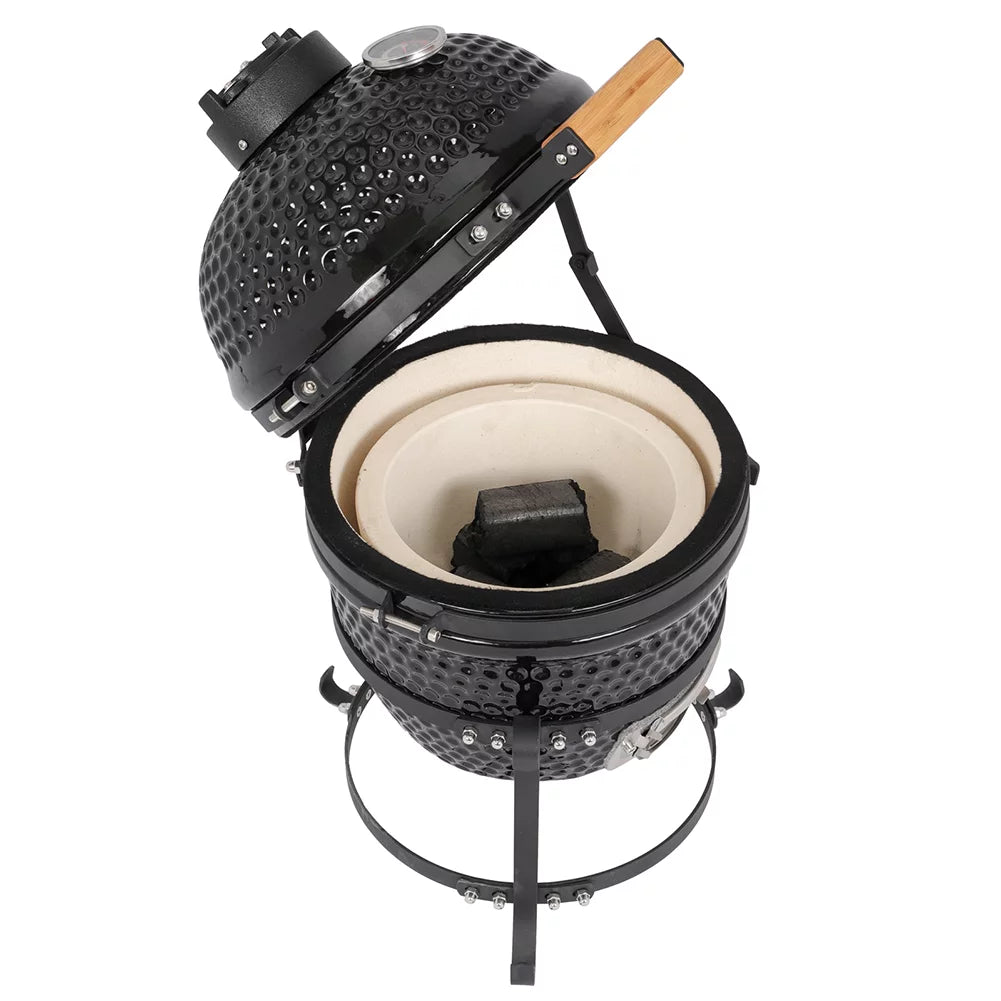 13in Black Ceramic Charcoal Kamado Grill H216