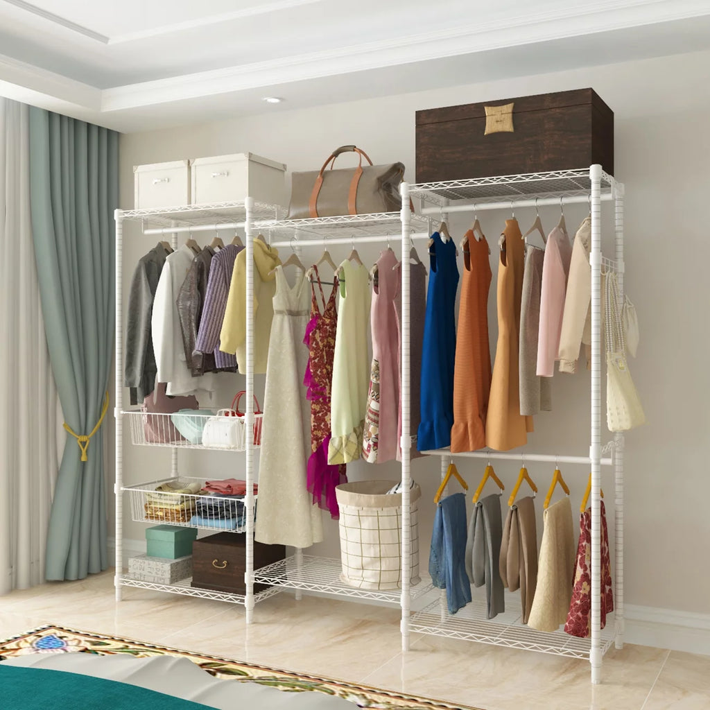 89"L Freestanding Closet Storage Organizer White A78720